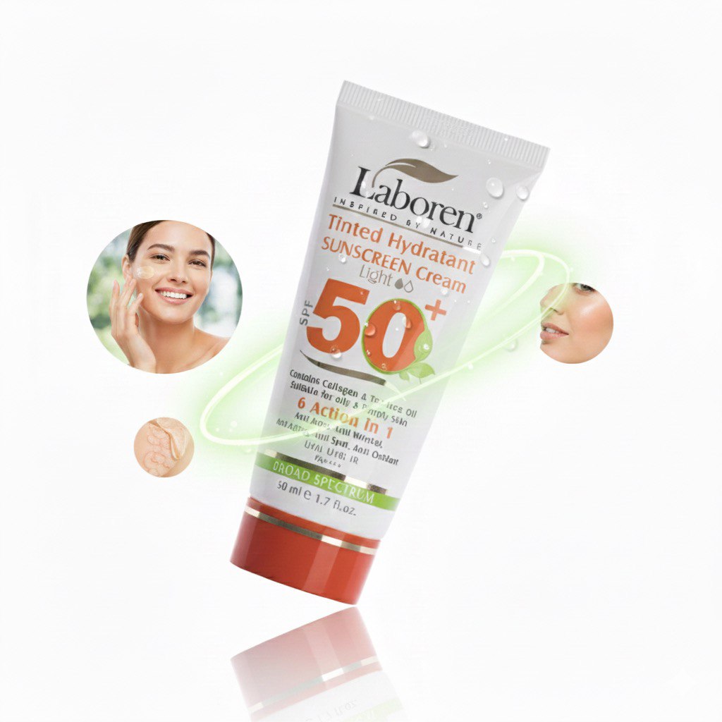 ضد آفتاب ۶ کاره رنگی +SPF50 لابورن – رنگ لایت (روشن)