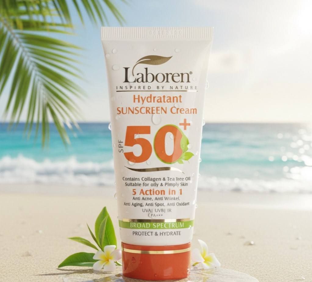 ضد آفتاب +SPF50 بدون رنگ لابورن – مخصوص پوست چرب