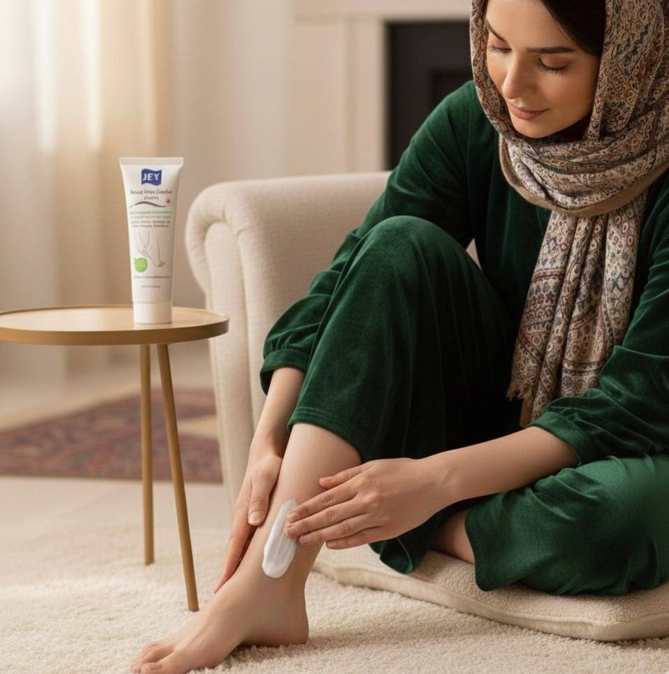 بهبود خشکی و تیرگی قوزک پا به کمک کرم ترک عمیق جی